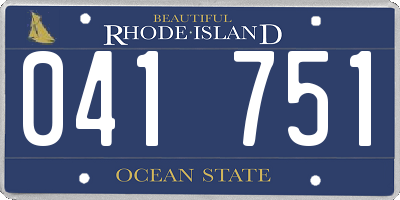 RI license plate 041751