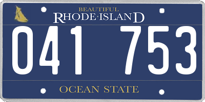 RI license plate 041753