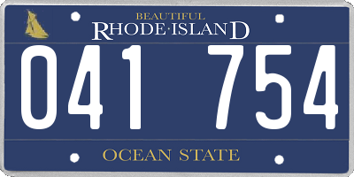 RI license plate 041754