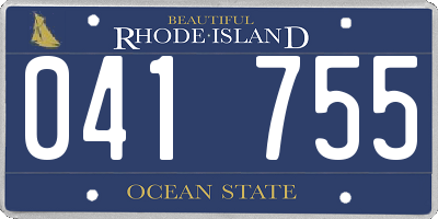 RI license plate 041755
