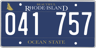 RI license plate 041757