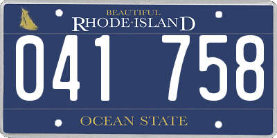 RI license plate 041758