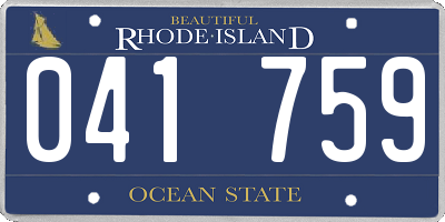 RI license plate 041759