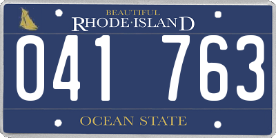 RI license plate 041763
