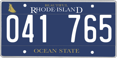 RI license plate 041765