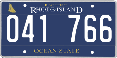 RI license plate 041766