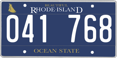 RI license plate 041768