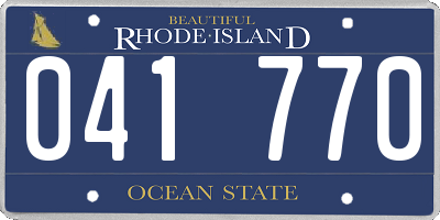 RI license plate 041770