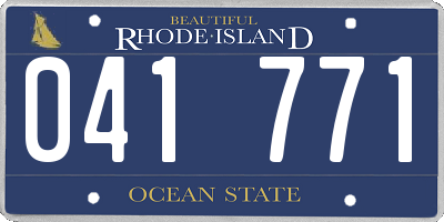 RI license plate 041771