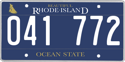 RI license plate 041772