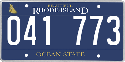 RI license plate 041773