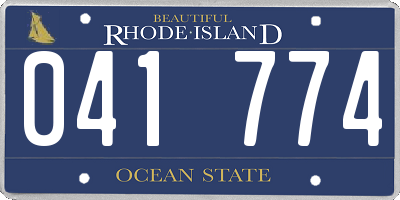 RI license plate 041774