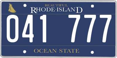 RI license plate 041777