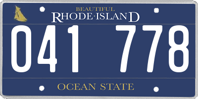 RI license plate 041778