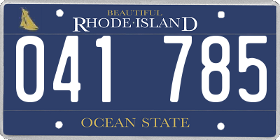 RI license plate 041785