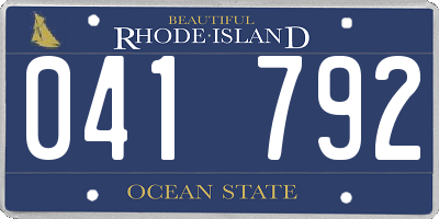 RI license plate 041792