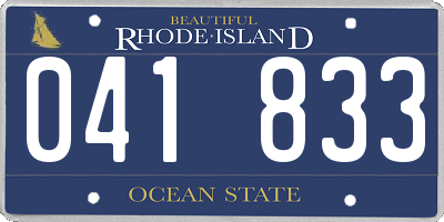 RI license plate 041833