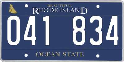 RI license plate 041834