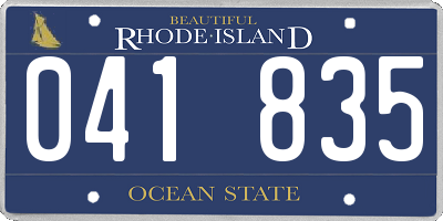 RI license plate 041835