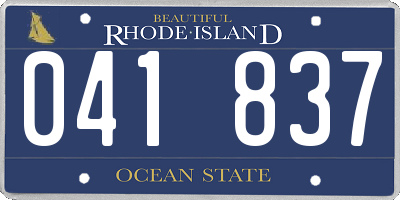 RI license plate 041837