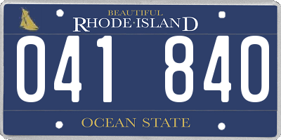 RI license plate 041840