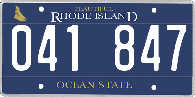 RI license plate 041847
