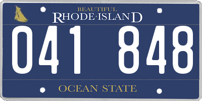 RI license plate 041848