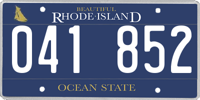 RI license plate 041852