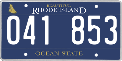 RI license plate 041853