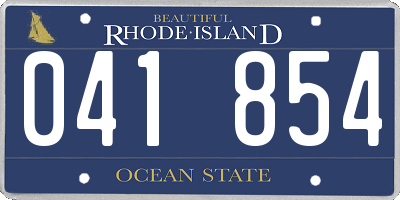 RI license plate 041854