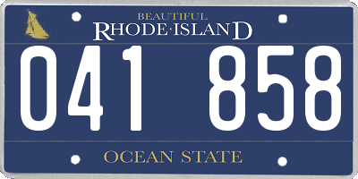 RI license plate 041858
