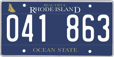 RI license plate 041863