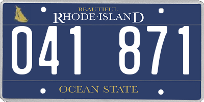 RI license plate 041871