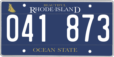 RI license plate 041873