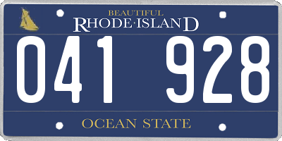RI license plate 041928