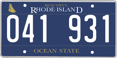 RI license plate 041931
