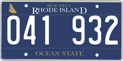 RI license plate 041932