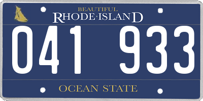 RI license plate 041933