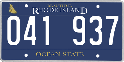 RI license plate 041937