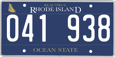 RI license plate 041938