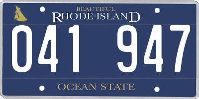 RI license plate 041947