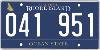 RI license plate 041951