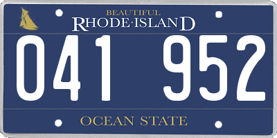 RI license plate 041952