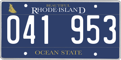 RI license plate 041953