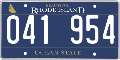 RI license plate 041954