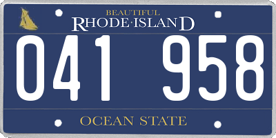 RI license plate 041958