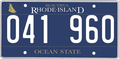 RI license plate 041960