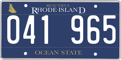 RI license plate 041965
