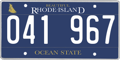 RI license plate 041967