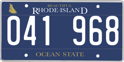 RI license plate 041968